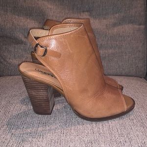 Lucky Brand heeled peep toe boot - size 7